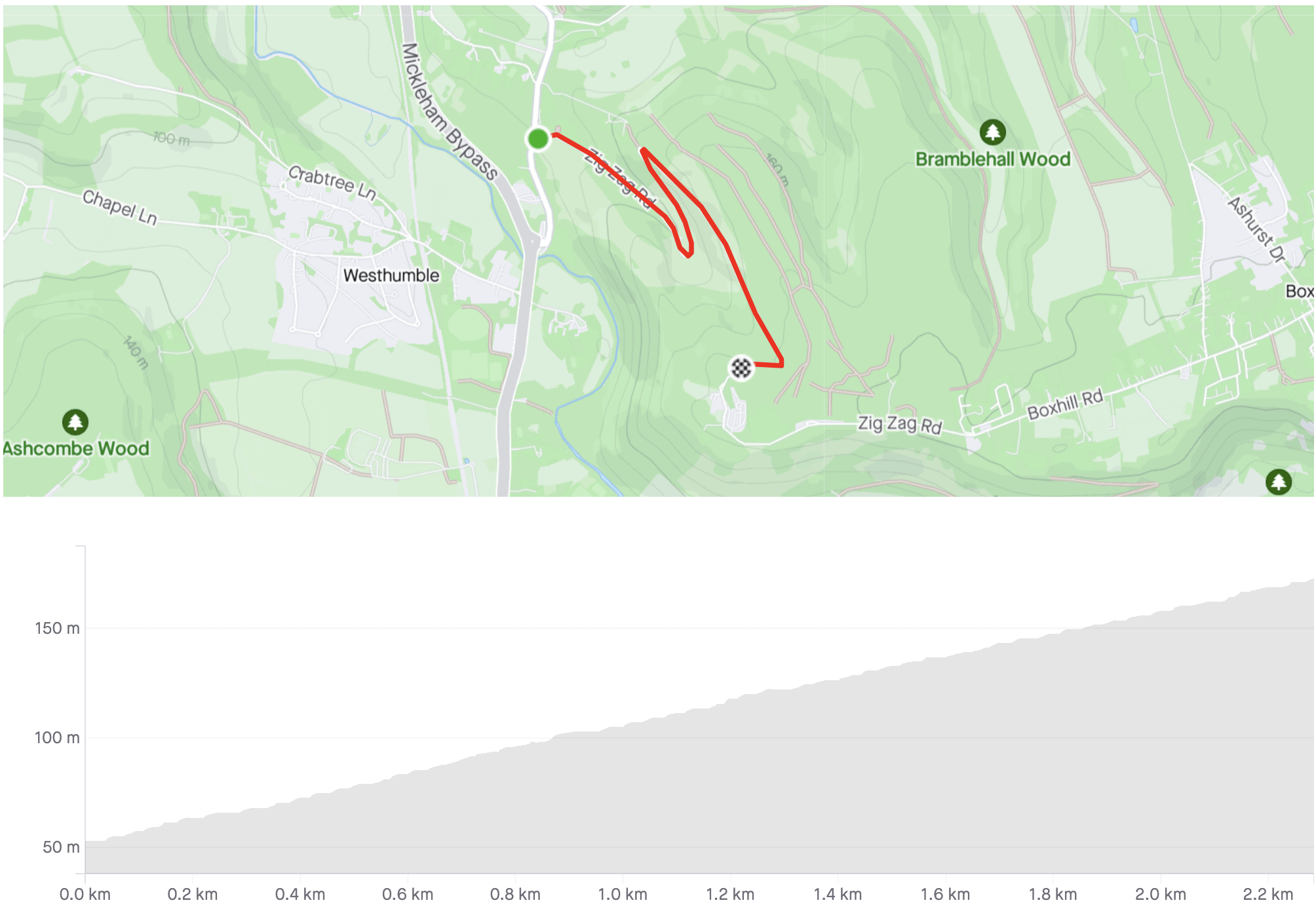 A map displaying the Surrey Cycling trail location.