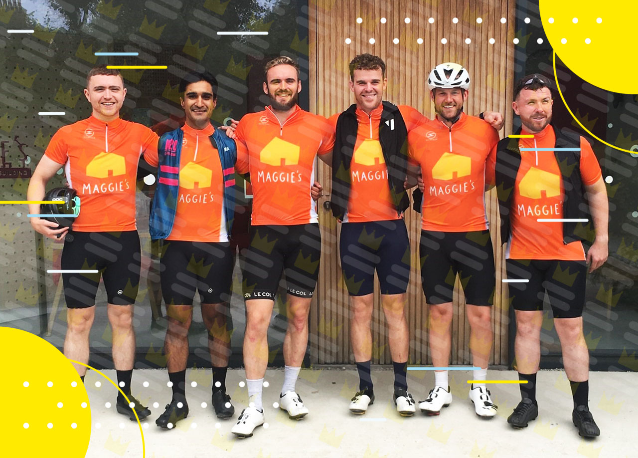 A Surrey cycling club poses for a photo.